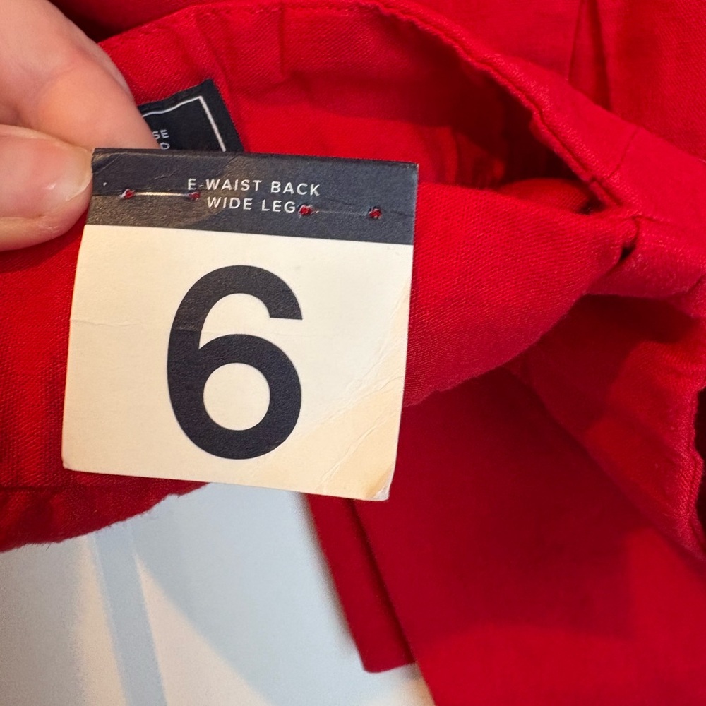 GAP Vibrant Red Wide Leg Linen Pants - Picture 8 of 8